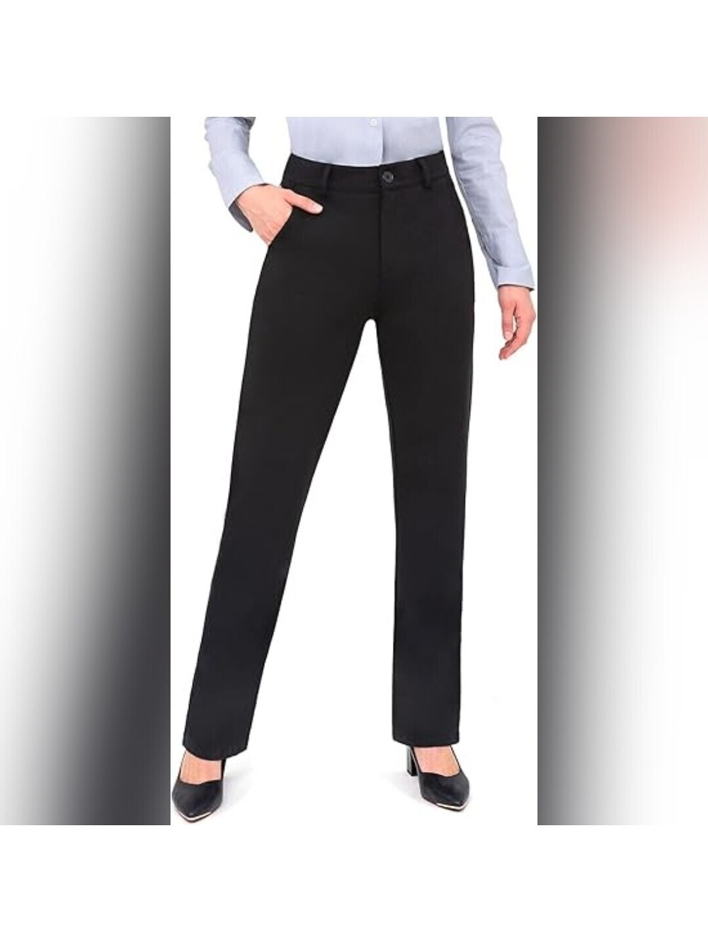 NWT Bamans Tummy Control Straight Leg Trouser Pants, 4XL Tall 35" Inseam
